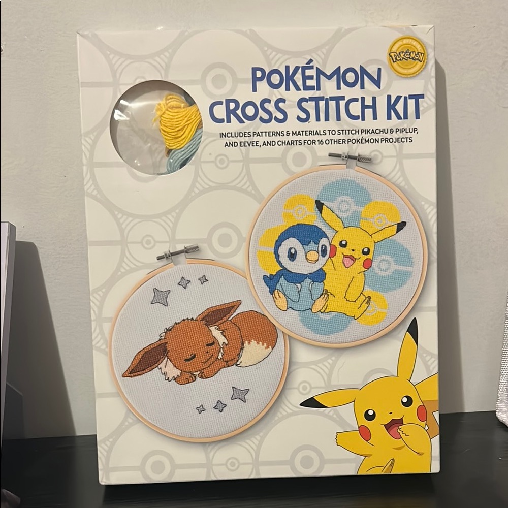 Pokémon Cross Stitch Kit with Pikachu and Eevee